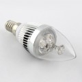 6-Pack Super Energy Saving LED Candle Bulb Light Lamp, E14-3W-270LM-Silver-Sharp-Warm White